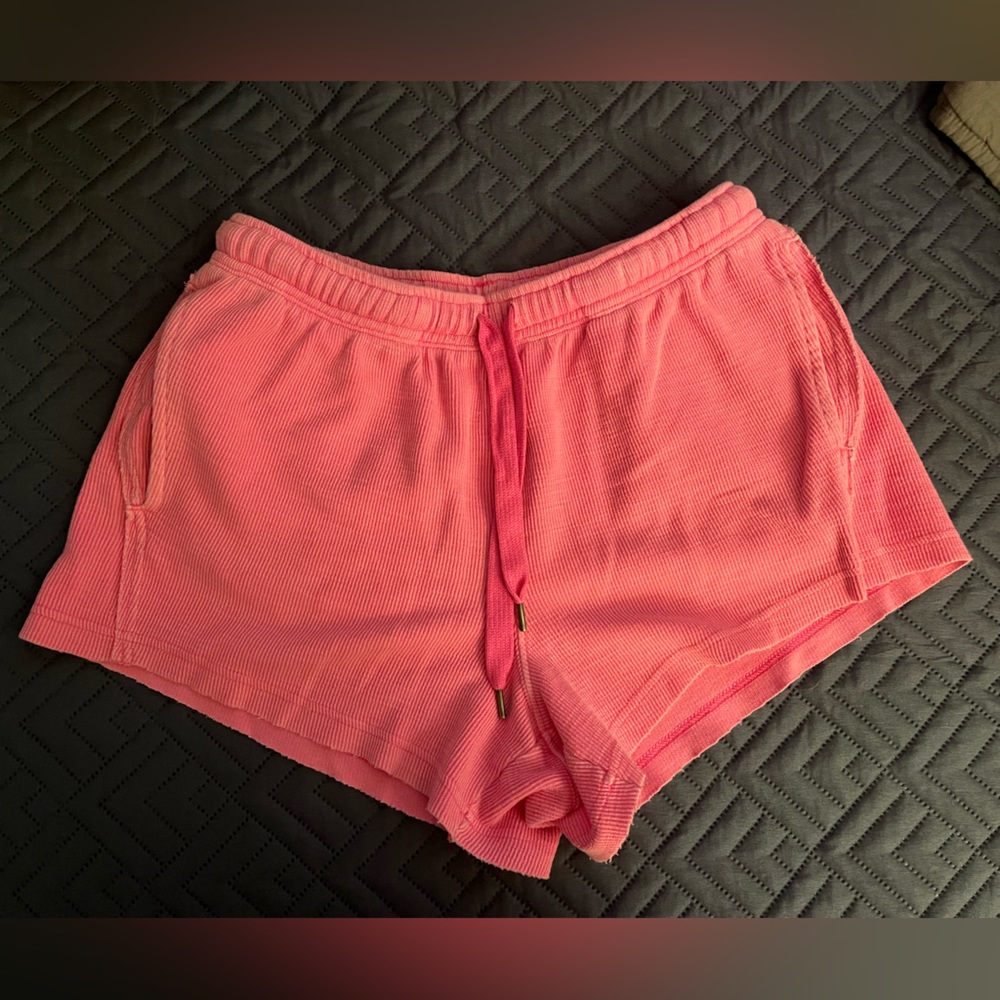 Aerie waffle knit hot pink shorts
